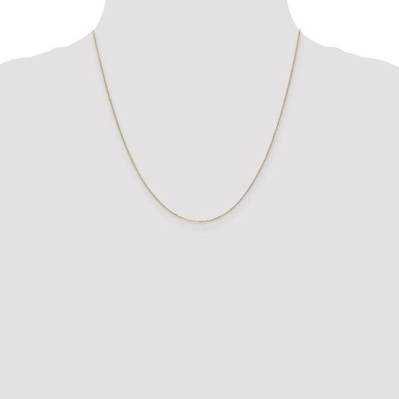 0.8mm 14k Yellow Gold Solid D/C Cable Chain Necklace, 20 Inch - Picture 3 of 8